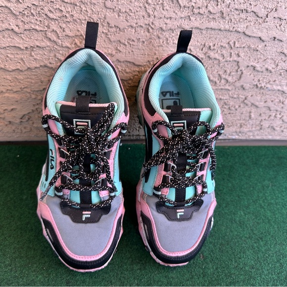 Fila Pink and Teal Chunky Sneakers - Picture 8 of 9